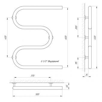 Рушникосушарка LARIS Змійовик 30 РС3 500х600 1/2 71207224: 4