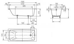 Ванна сталева KALDEWEI CAYONO 150x70: 4