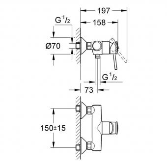 Змішувач для душу GROHE BauClassic 32867000: 3