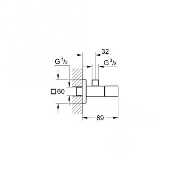 Кутовий вентиль GROHE Eurocube 22012000: 2