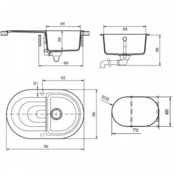 Мийка TEKA PERLA 45 B-TG карбон 40144580: 2