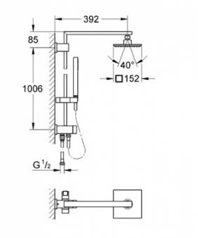 Душова система GROHE EUPHORIA CUBE System 150 27696000: 2