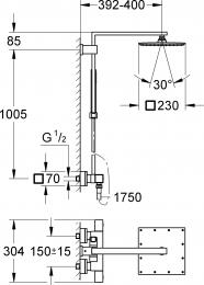 Душова система GROHE EUPHORIA CUBE XXL System 230 26087000: 4