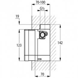 Вбудований механізм прихованого монтажу KLUDI ZENTA 38002: 2