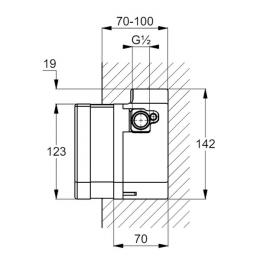 Вбудований механізм прихованого монтажу KLUDI ZENTA 38003: 2