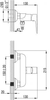 Змішувач для душу RAVAK Classic CL 032.00/150 X070084: 2