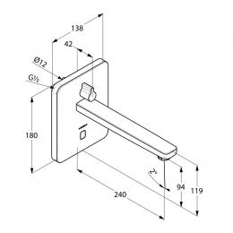 Змішувач електронний для умивальника KLUDI ZENTA 3840005: 2