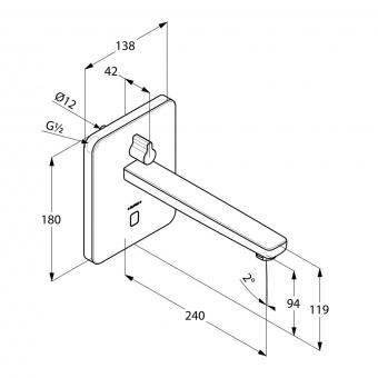 Змішувач електронний для умивальника KLUDI ZENTA 3840005: 2