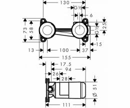 Прихована частина змішувача HANSGROHE 13622180: 4