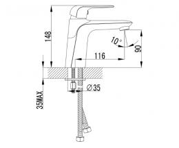 Змішувач для раковини IMPRESE NOVA OPAVA 05075: 2