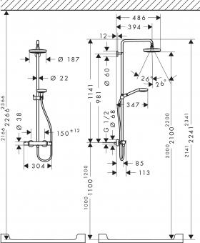 Душовий набір HANSGROHE CROMA Select S 180 27253400: 2