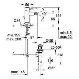 Змішувач для біде GROHE BauClassic 32864000: 2