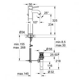 Змішувач для раковини GROHE BauClassic 32868000: 2