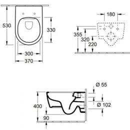 Унітаз підвісний безободковий VILLEROY&BOCH AVENTO з кришкою SoftClosing 5656RS01: 2