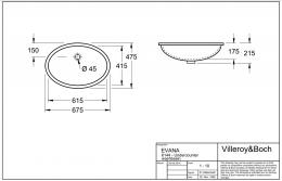 Умивальник під стільницю Villeroy&Boch Evana 61.5x41.5 см 61440001: 5