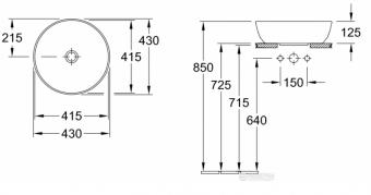Умивальник для встановлення на стільницю Villeroy&Boch Artis 41794301: 5