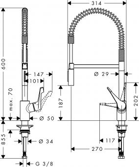 Змішувач для кухні HANSGROHE CENTO XXL 14806000: 2