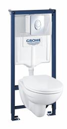 Комплект інсталяції GROHE RAPID SL 38721001 4в1 + унітаз підвісний з сидінням soft-close (овал.кн) 39192000: 1