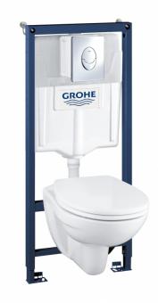 Комплект інсталяції GROHE RAPID SL 38721001 4в1 + унітаз підвісний з сидінням soft-close (овал.кн) 39192000: 1