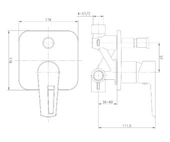 Змішувач для ванни IMPRESE BRECLAV VR-10245WZ: 2