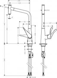 Змішувач для кухні HANSGROHE Metris Select 14884000: 2