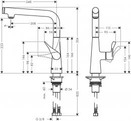 Змішувач для кухні HANSGROHE Metris Select 14847000: 2