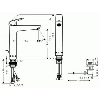 Змішувач для раковини HANSGROHE Logis 71090000: 3