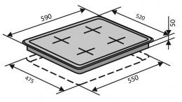 Варильна поверхня газова VENTOLUX HSF640-D3 CEST (WH): 5