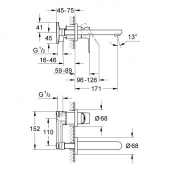Змішувач для раковини GROHE Bau Loop 20289000: 2