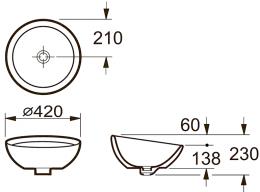 Умивальник ROCA BOLL A327876000: 3