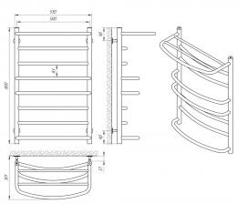 Рушникосушарка LARIS Євромікс з поличкою П8 500х800 71207600: 4