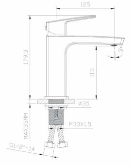 Змішувач для раковини IMPRESE GRAFIKY ZMK041807010: 2