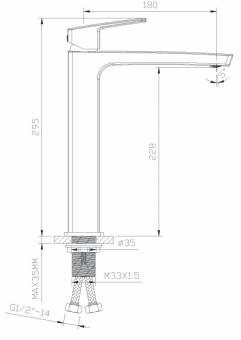 Змішувач для раковини IMPRESE GRAFIKY ZMK041807011: 2