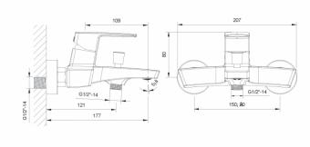 Змішувач для ванни IMPRESE GRAFIKY ZMK041807040: 2