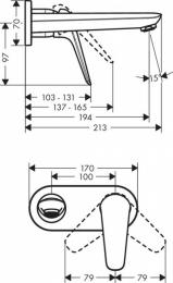 Змішувач для раковини HANSGROHE Novus 71127000: 3