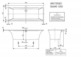 Ванна Villeroy&boch SQUARO EDGE 12 1700x750 UBQ170SQE2DV-01: 3