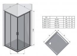 Душові двері RAVAK Blix BLRV2K-120 White Transparent 1XVG0100Z1: 2