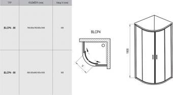 Душова кабіна RAVAK BLIX BLCP 4-90 транспарент, білий 3B270100Z1: 2