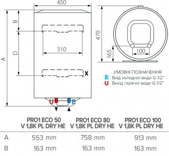 Водонагрівач ARISTON PRO1 ECO 80 V 1,8K PL DRY: 3