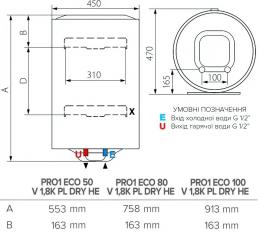 Водонагрівач ARISTON PRO1 100 V ECO 1,8K PL DRY: 3