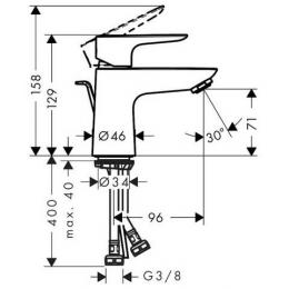 Змішувач для раковини HANSGROHE Talis E 71700000: 2