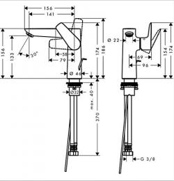 Змішувач для раковини HANSGROHE Talis 71754000: 3