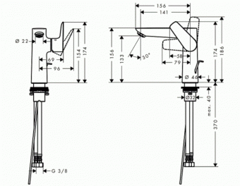 Змішувач для раковини HANSGROHE Talis 71754000: 2