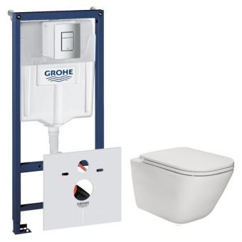 Комплект інсталяція GROHE RAPID SL 38772001 + унітаз ROCA GAP Clean Rim A34H470000 з сидінням soft sl: 1