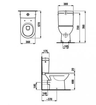 Унітаз-компакт LAUFEN PRO сидіння soft-close H8679500008701: 2