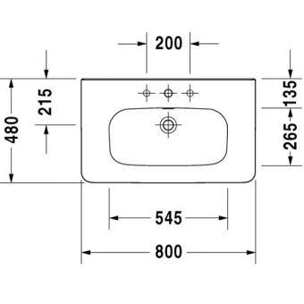 Умивальник DURAVIT DuraStyle 800х480 мм 2320800000: 2