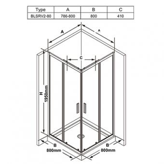 Душова кабіна RAVAK BLIX SLIM BLSRV2-80 полір. алюм. трансп. X1LM40C00Z1: 2