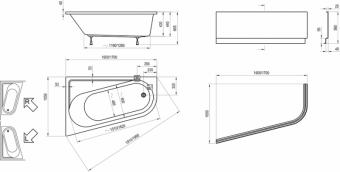 Ванна акрилова RAVAK CHROME 160x105 L CA51000000: 2