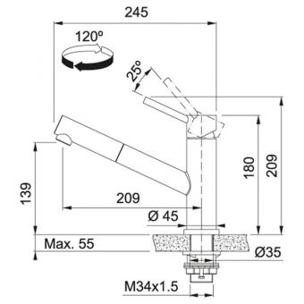 Змішувач для кухні FRANKE ORBIT 115.0569.461: 2