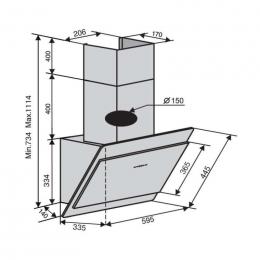 Витяжка Ventolux TOSCANA 60 WH (1000) TRC MM: 2